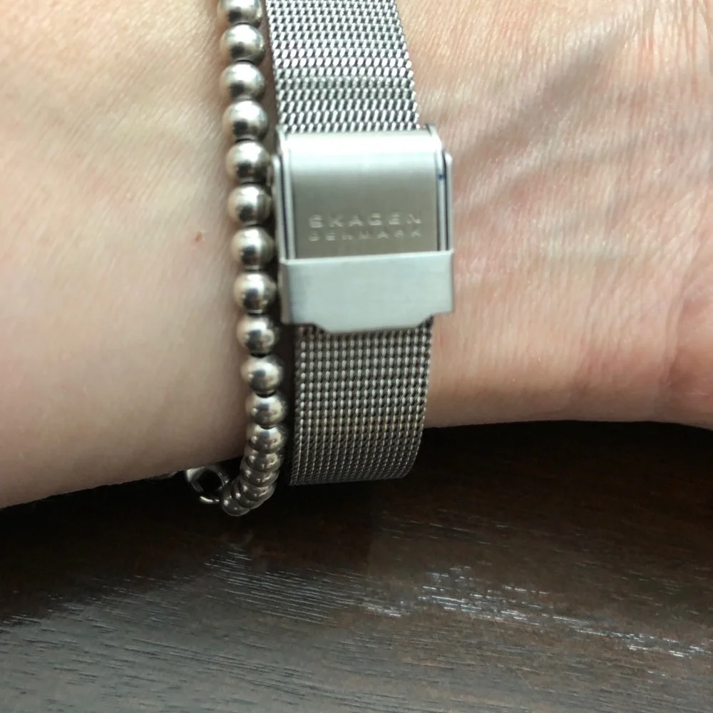 Skagen Denmark silver diamond stainless watch